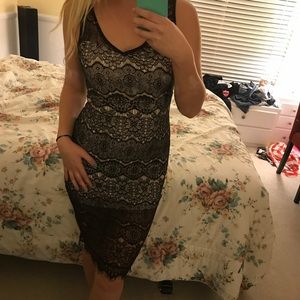 Lacey Black And Tan Dress